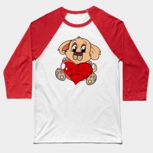 Dog love, I love you, cute, heart, valentine, romance, dog Baseball T-Shirt